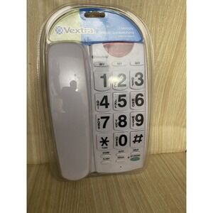 Vextra VR553 Desktop Speakerphone Large Keypad‎ 13 Memory White Corded Phone NEW